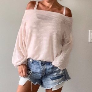Free People Open Shoulder Sweater W/ Attached Tank